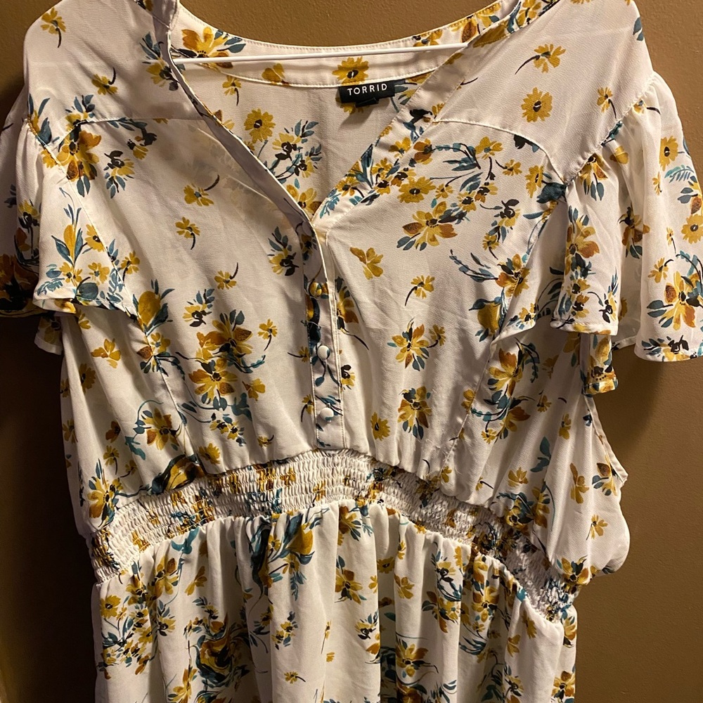 Torrid Sunflower Sheer Blouse